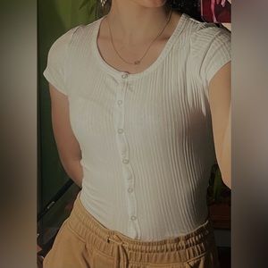 Art Class XXS Petite cute white button up